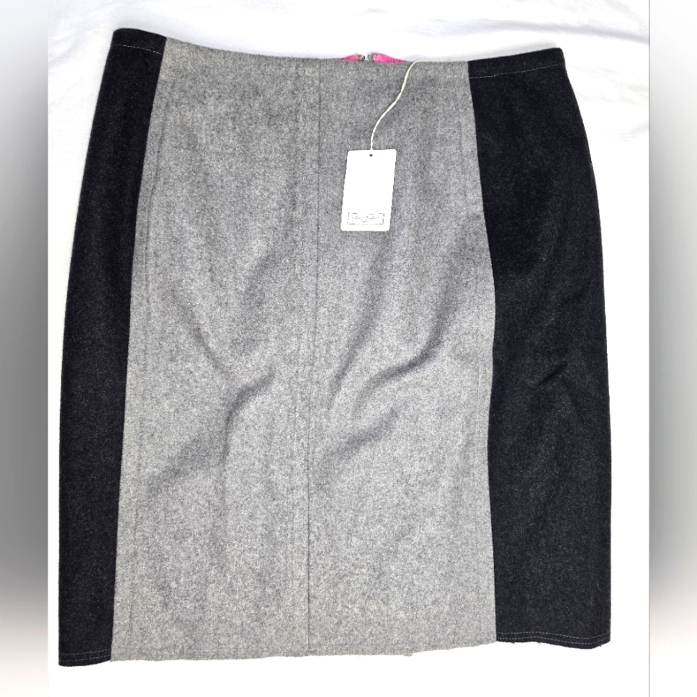 GILLES Dufour Paris 100% wool skirt & silk lining grey/ black size 44 US…
